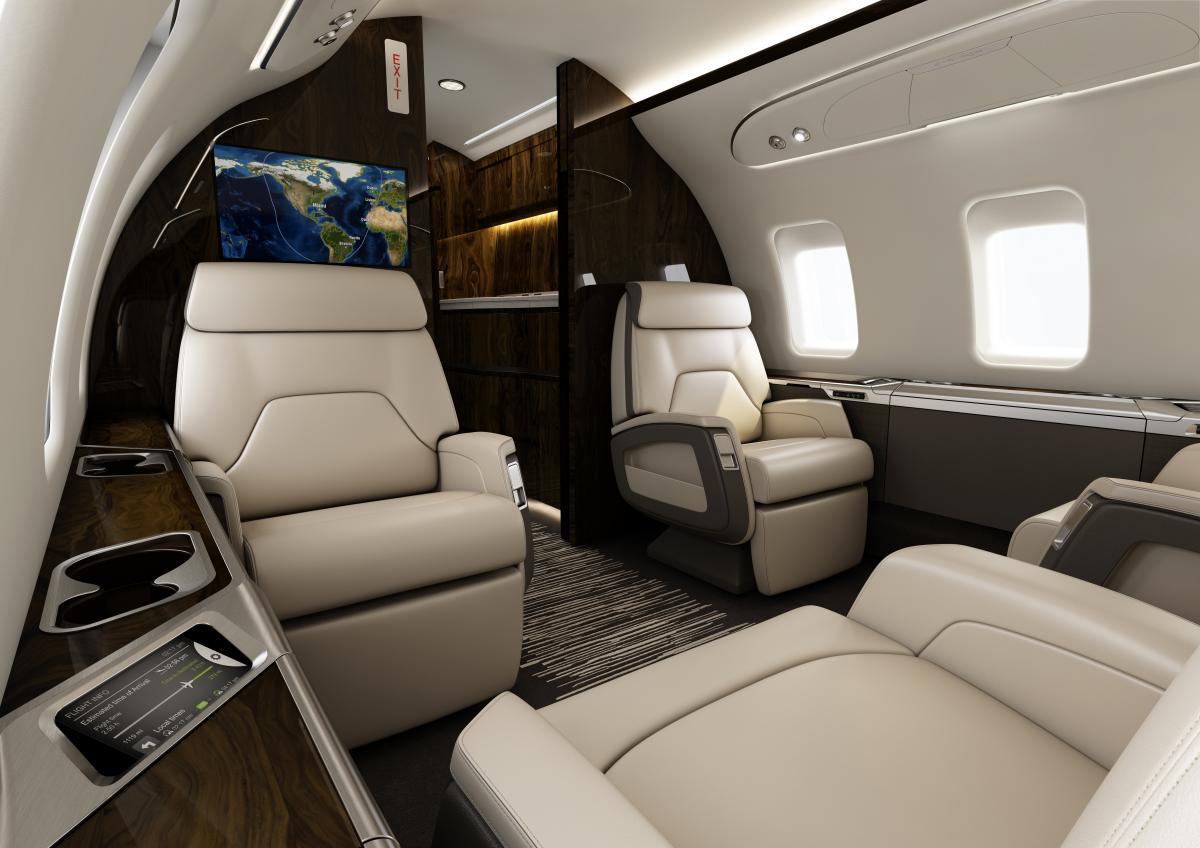 Bombardier Challenger 650 cabin for Nantucket charter