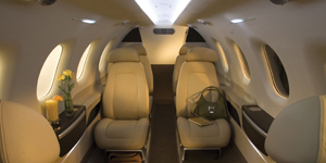 Embraer Phenom 300 cabin for Nantucket charter
