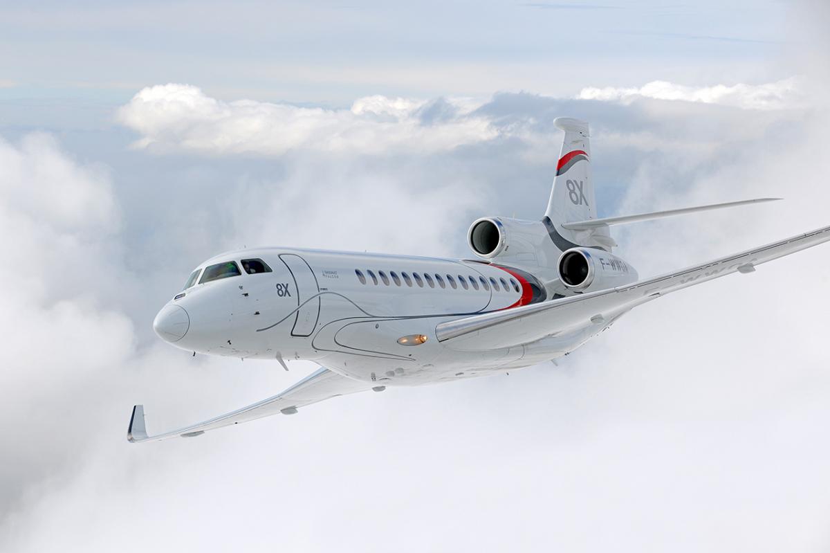 Dassault Falcon 8x view for Nantucket charter